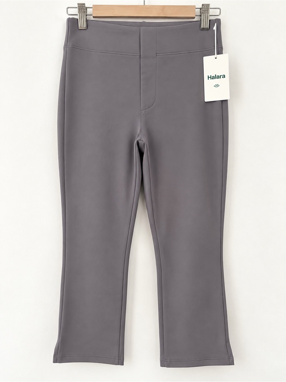 Halara NWT Gray Cropped Pull On Pants S High Rise Stretch Workwear